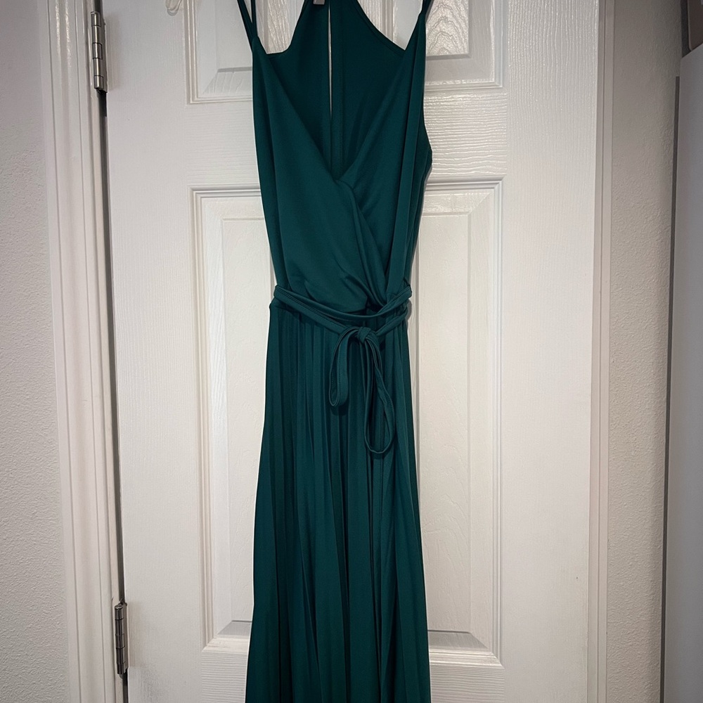 ASOS Dark Green Maxi Dress with keyhole back
